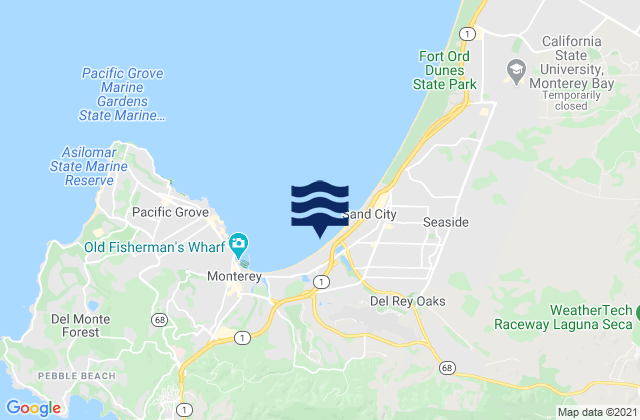 Mappa delle Getijden in Monterey State Beach, United States