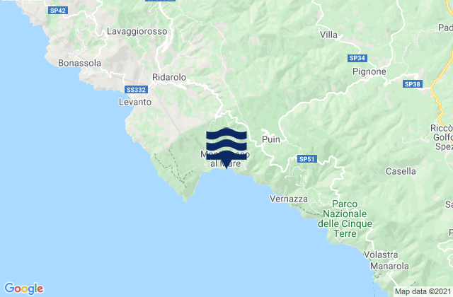 Mappa delle Getijden in Monterosso al Mare, Italy