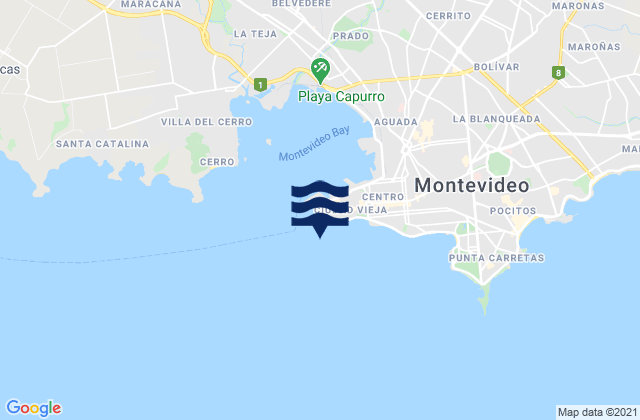Mappa delle Getijden in Montevideo, Argentina