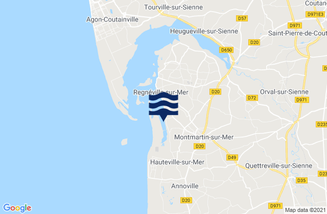 Mappa delle Getijden in Montmartin-sur-Mer, France