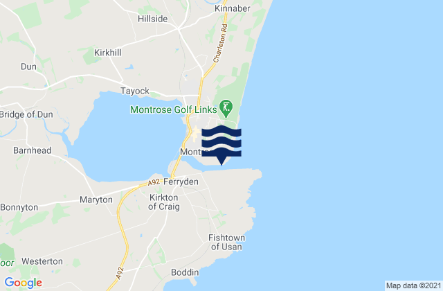 Mappa delle Getijden in Montrose Beach, United Kingdom