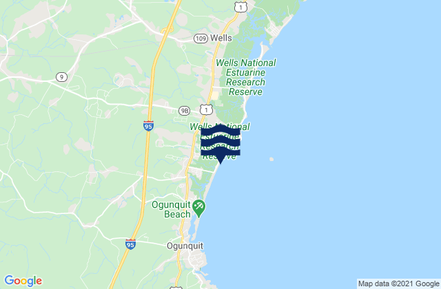 Mappa delle Getijden in Moody Beach, United States