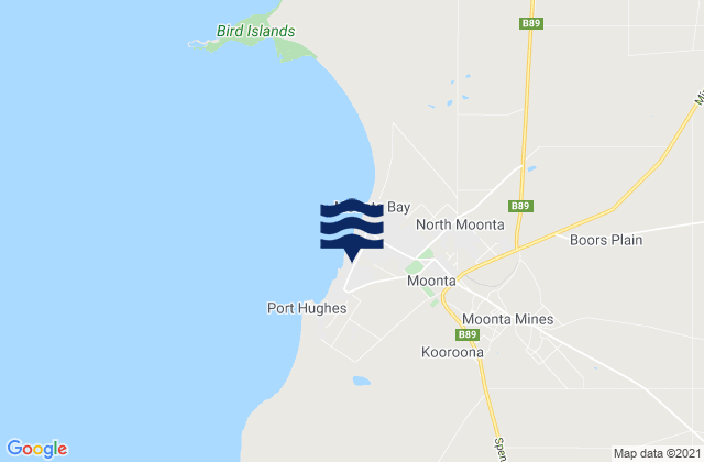 Mappa delle Getijden in Moonta Bay, Australia
