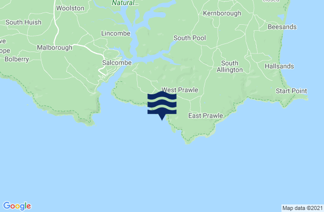 Mappa delle Getijden in Moor Sands Beach, United Kingdom