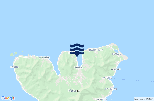 Mappa delle Getijden in Moorea-Maiao, French Polynesia