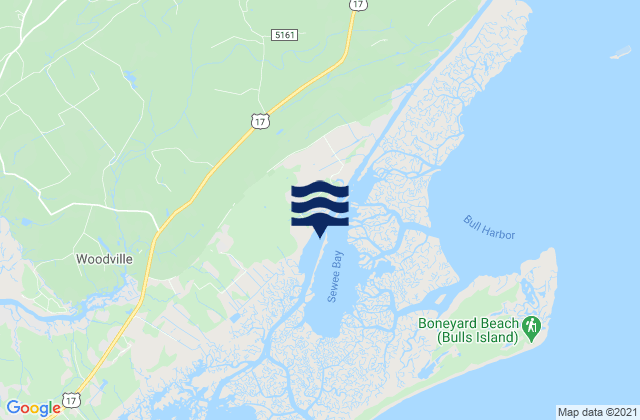 Mappa delle Getijden in Moores Landing (Sewee Bay), United States