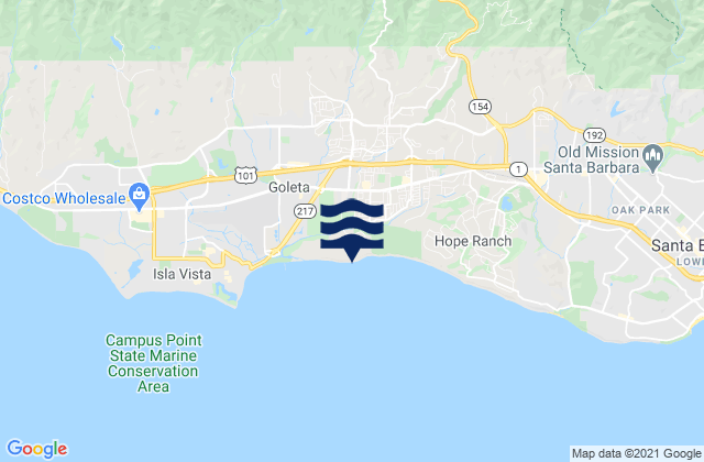 Mappa delle Getijden in More Mesa Beach, United States
