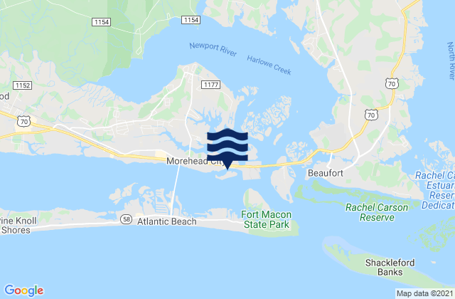 Mappa delle Getijden in Morehead City Harbor, United States