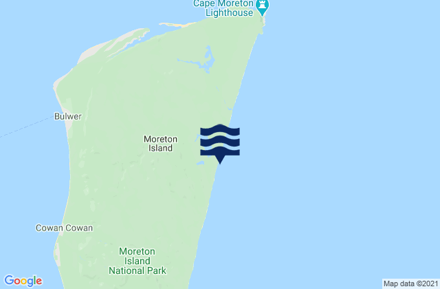 Mappa delle Getijden in Moreton Island - East Coast, Australia