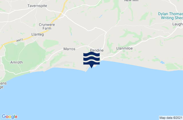 Mappa delle Getijden in Morfa Bychan Beach, United Kingdom