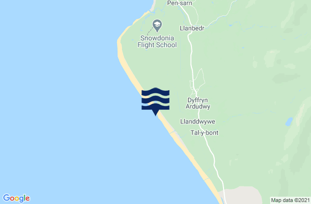 Mappa delle Getijden in Morfa Dyffryn Beach, United Kingdom