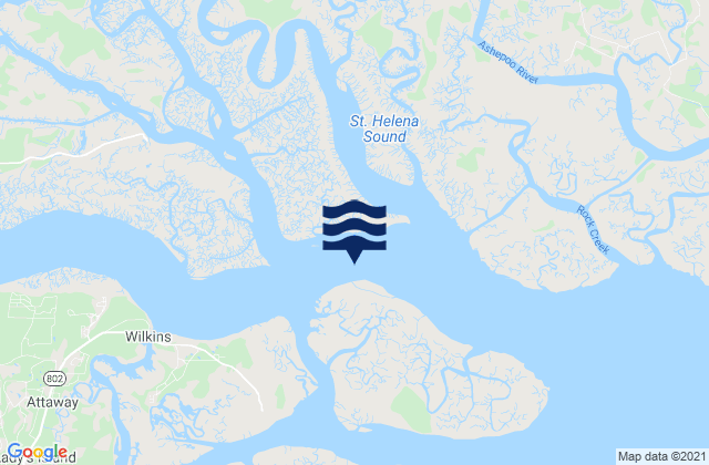 Mappa delle Getijden in Morgan Island North end Coosaw River, United States