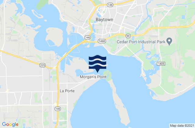 Mappa delle Getijden in Morgans Point Barbours Cut, United States