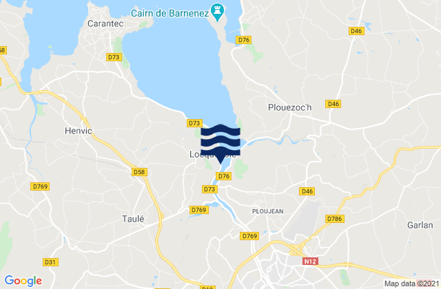 Mappa delle Getijden in Morlaix, France