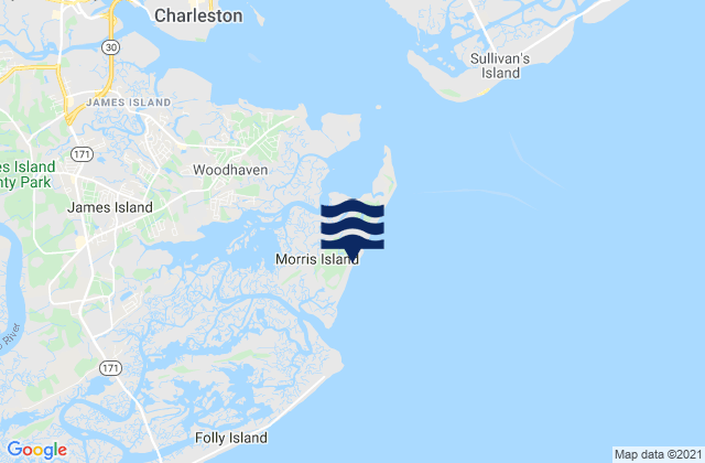 Mappa delle Getijden in Morris Island, United States