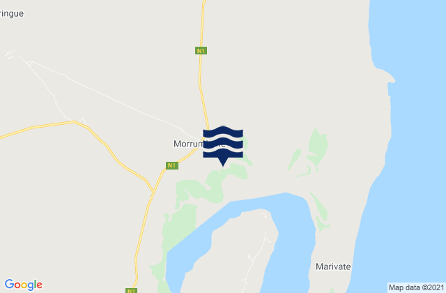 Mappa delle Getijden in Morrumbene District, Mozambique