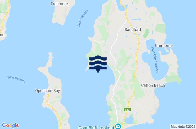 Mappa delle Getijden in Mortimer Bay, Australia