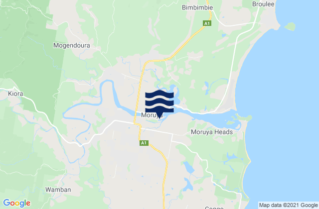 Mappa delle Getijden in Moruya Breakwater, Australia