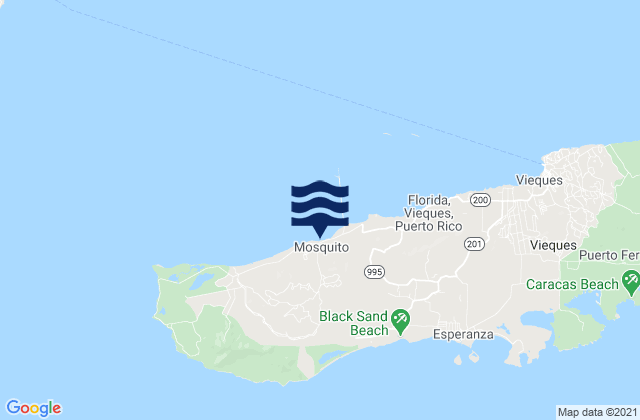 Mappa delle Getijden in Mosquito Barrio, Puerto Rico