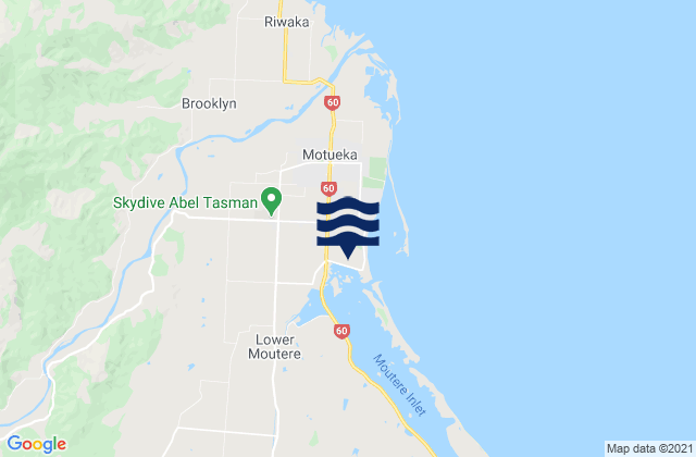 Mappa delle Getijden in Motueka, New Zealand