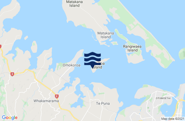 Mappa delle Getijden in Motuhoa, New Zealand