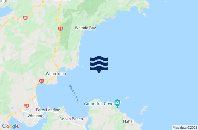Mappa delle Getijden in Motukorure Island (Centre Island), New Zealand