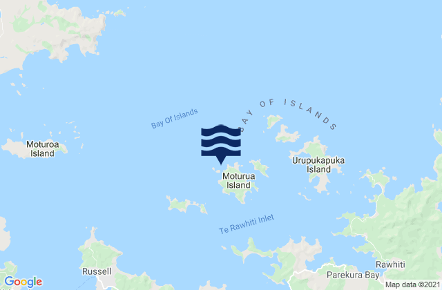Mappa delle Getijden in Moturua, New Zealand