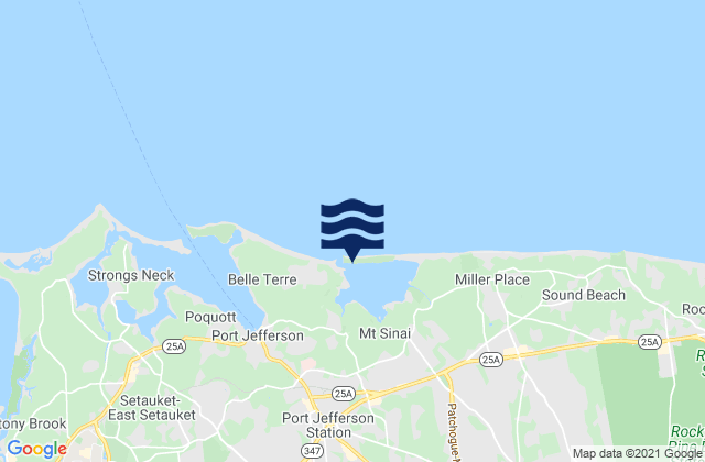Mappa delle Getijden in Mount Sinai Harbor, United States
