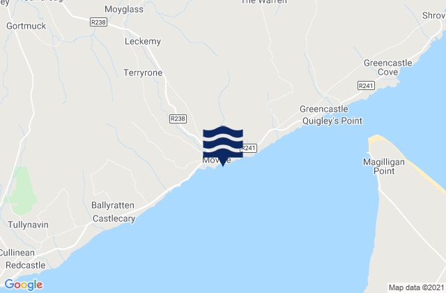 Mappa delle Getijden in Moville, Ireland