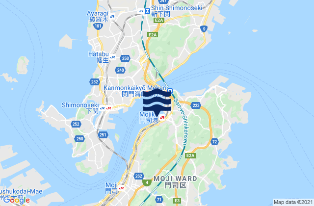 Mappa delle Getijden in Mozi, Japan
