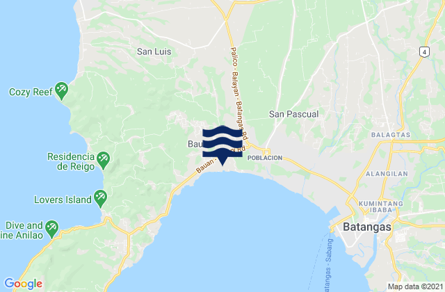 Mappa delle Getijden in Mozon, Philippines