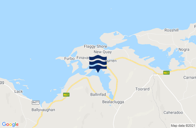 Mappa delle Getijden in Muckinish Bay, Ireland