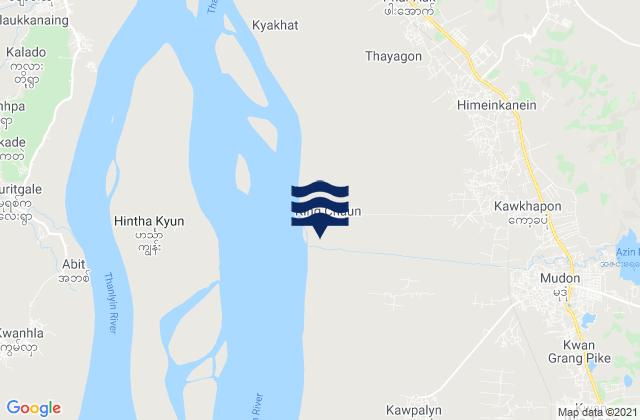 Mappa delle Getijden in Mudon, Myanmar