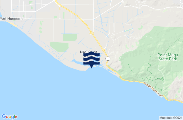Mappa delle Getijden in Mugu Lagoon, United States