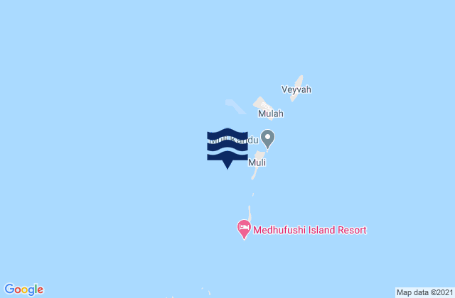 Mappa delle Getijden in Muli, Maldives