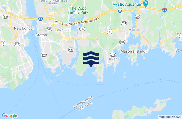 Mappa delle Getijden in Mumford Cove, United States