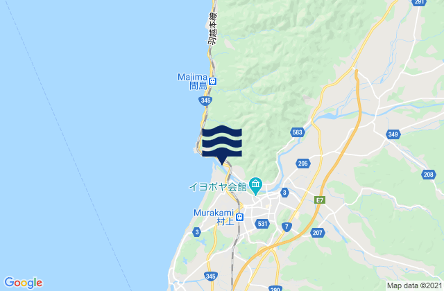 Mappa delle Getijden in Murakami, Japan