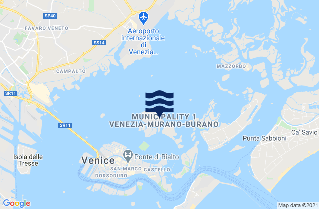 Mappa delle Getijden in Murano, Italy