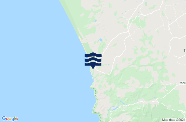 Mappa delle Getijden in Muriwai Beach Auckland, New Zealand