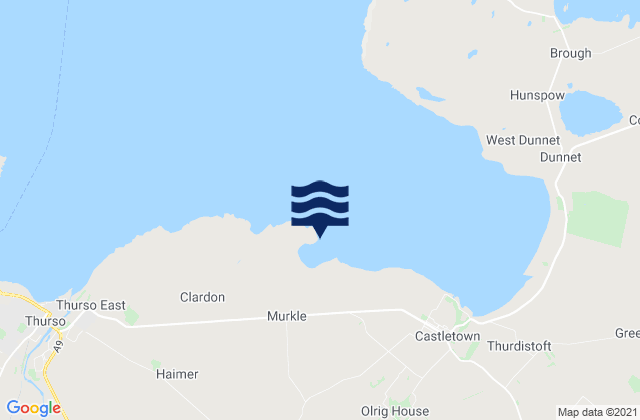 Mappa delle Getijden in Murkle Point, United Kingdom