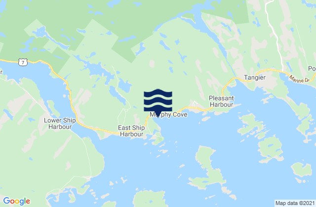 Mappa delle Getijden in Murphy Cove, Canada