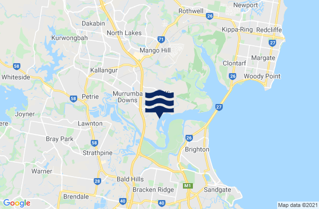 Mappa delle Getijden in Murrumba Downs, Australia