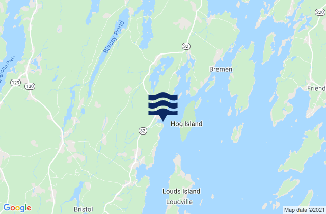 Mappa delle Getijden in Muscongus Harbor (Muscongus Sound), United States