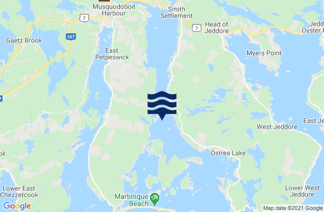 Mappa delle Getijden in Musquodoboit Harbour, Canada