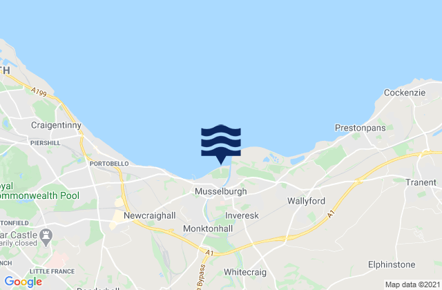 Mappa delle Getijden in Musselburgh, United Kingdom