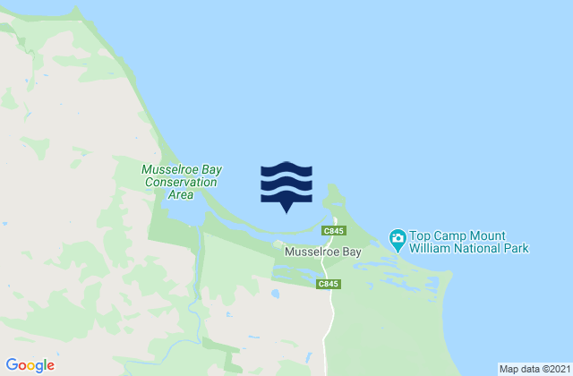 Mappa delle Getijden in Musselroe Bay, Australia