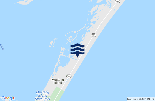 Mappa delle Getijden in Mustang Island, United States