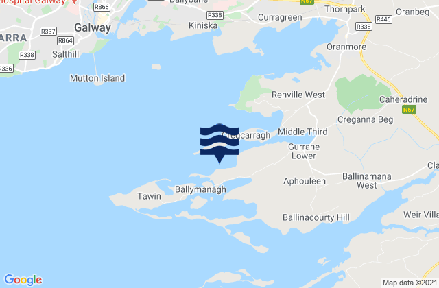 Mappa delle Getijden in Mweeloon Bay, Ireland