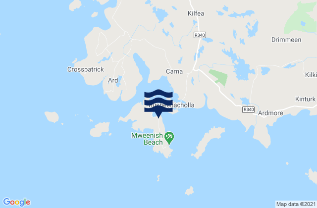 Mappa delle Getijden in Mweenish Island, Ireland