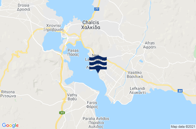 Mappa delle Getijden in Mytikas, Greece